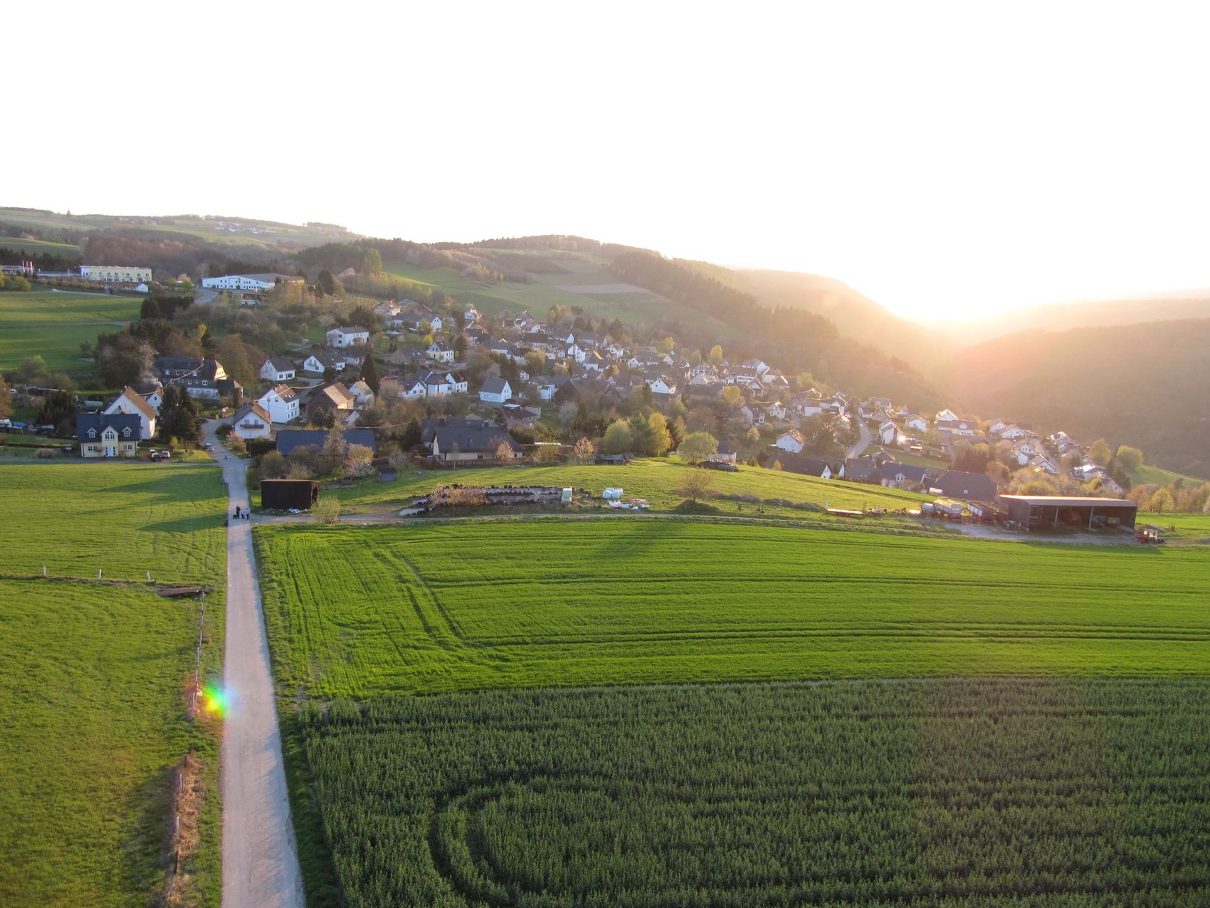 Village view Altlay In the picture, there is meadow in the foreground and the village of Altlay in the background.